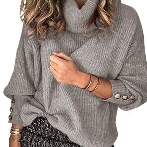 Sovelen Women's Oversized Turtleneck Chunky Pullover Sweaters Cowl Neck 2XL